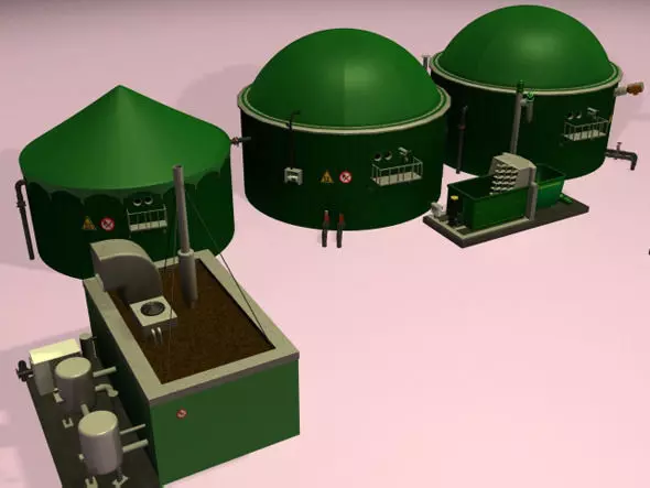 Biogas Plant 3D model_0