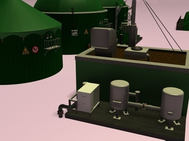 Biogas Plant 3D model_2