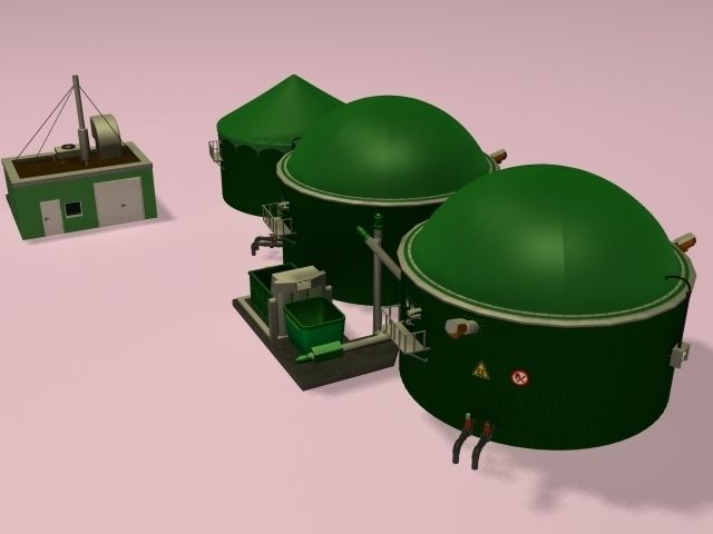 Biogas Plant 3D model_1