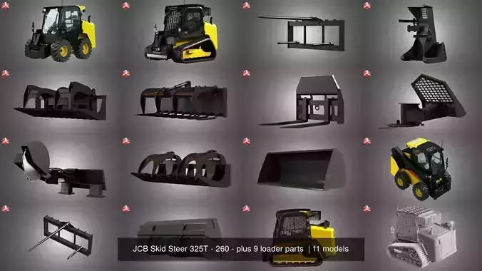 JCB Skid Steer 325T - 260 - plus 9 loader parts 