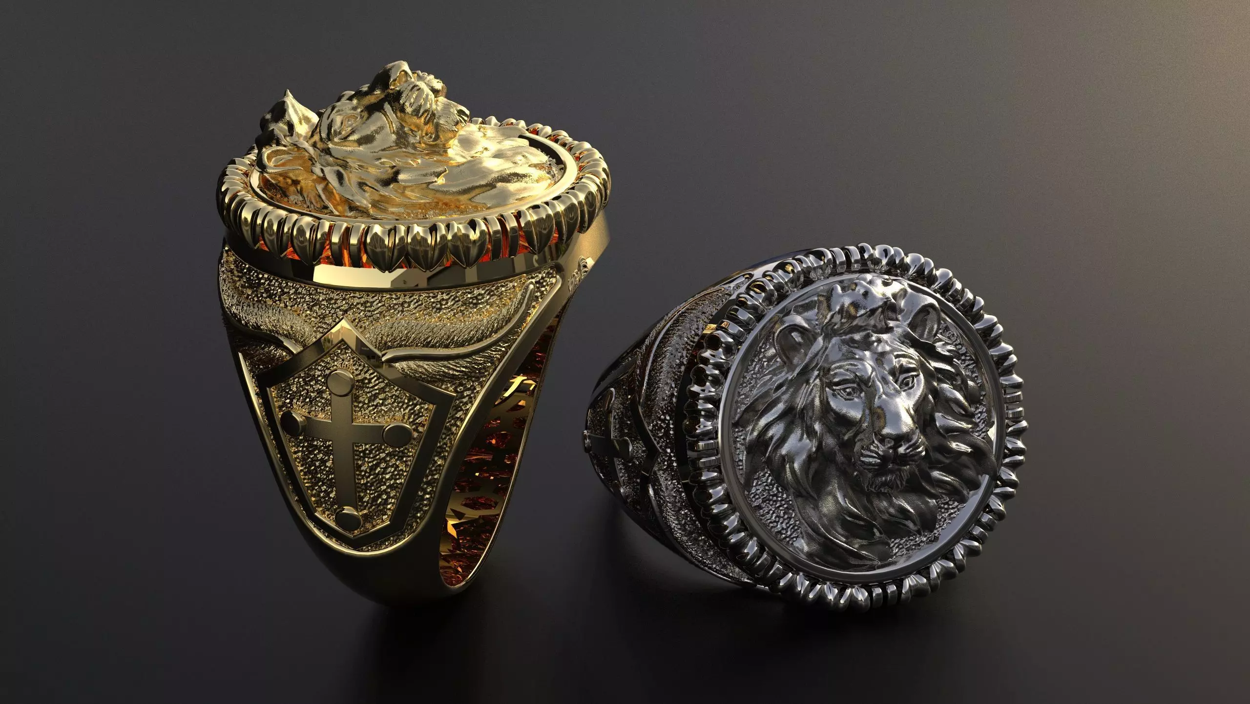 Lion Ring for men 3D print model