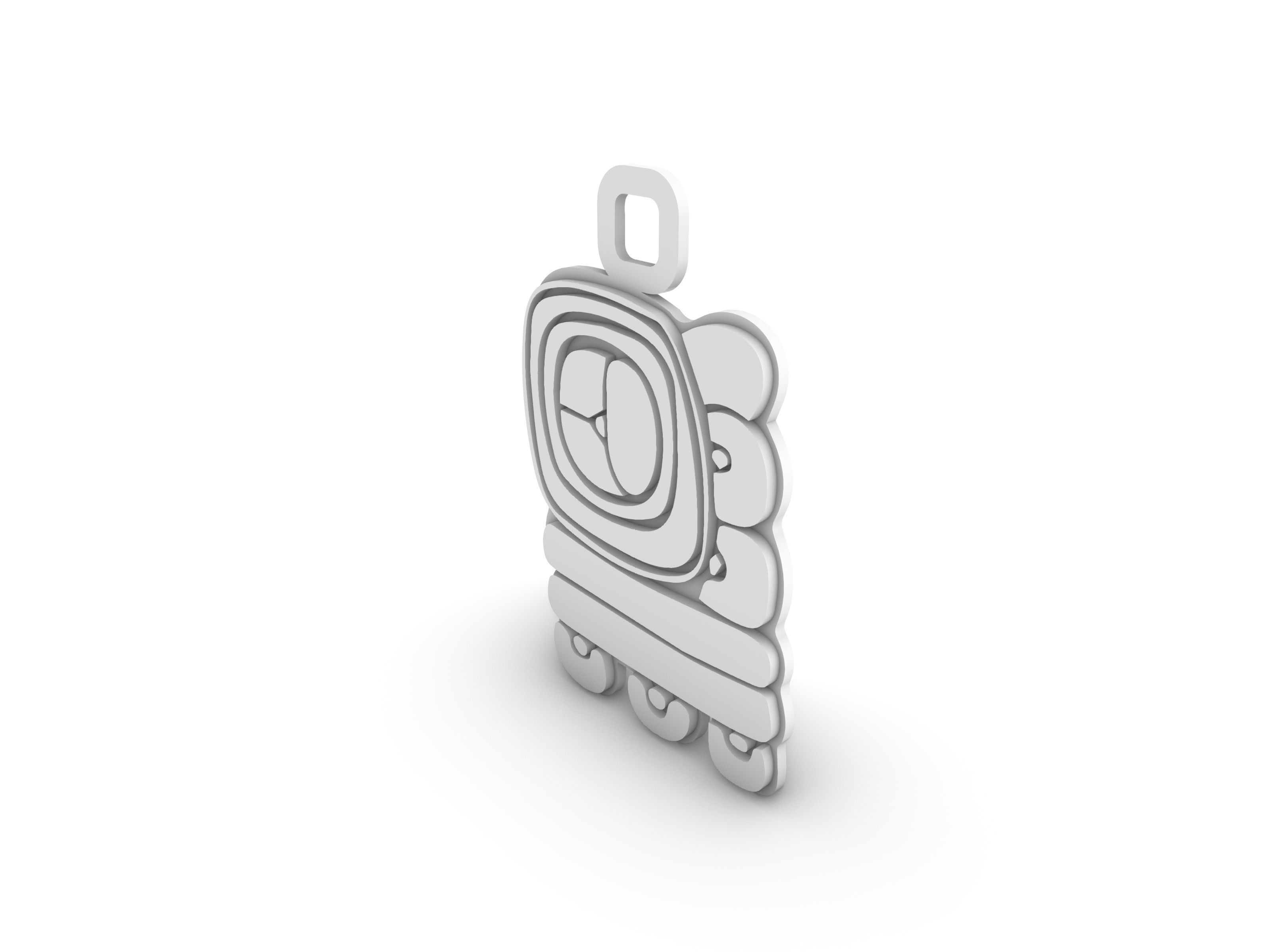 Mayan pendant T 3D print model_9