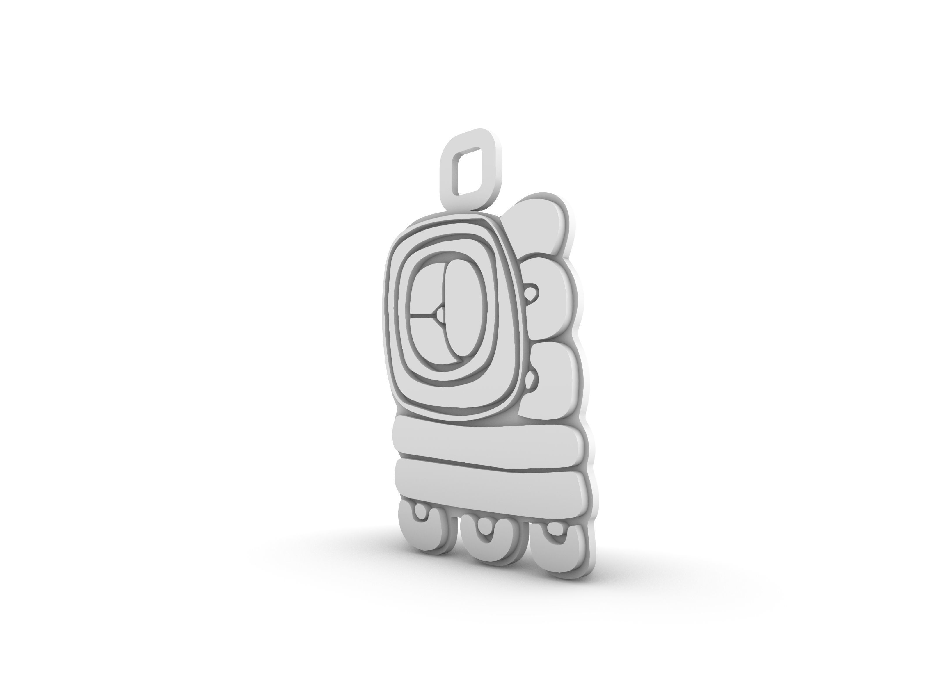 Mayan pendant T 3D print model_13