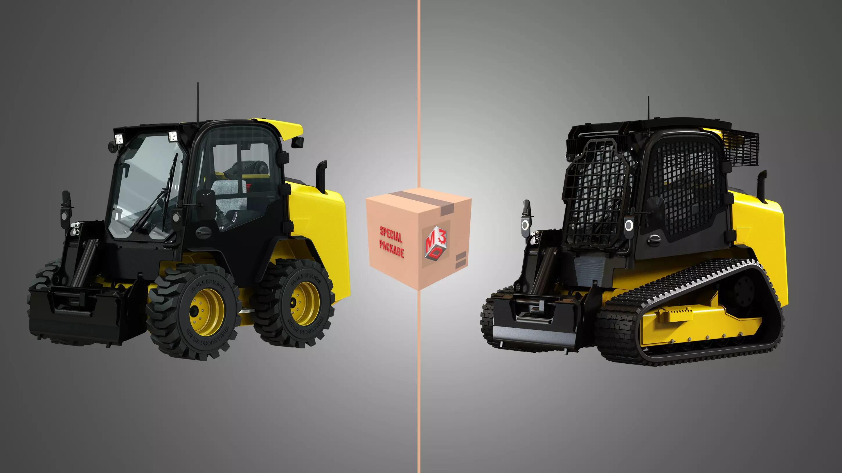 JCB Skid Steer Loader 325T and 260 3D Model Collection_0