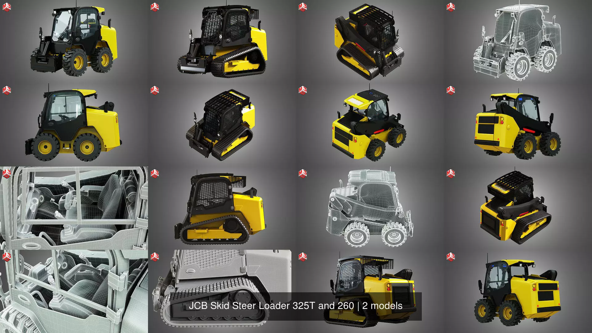 JCB Skid Steer Loader 325T and 260 3D Model Collection_1