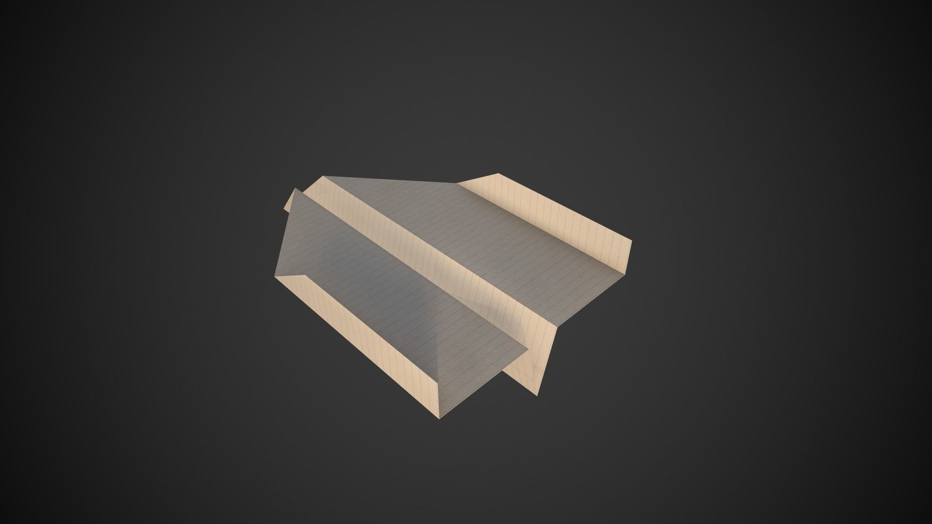 Paper Airplane Low-poly 3D model_5