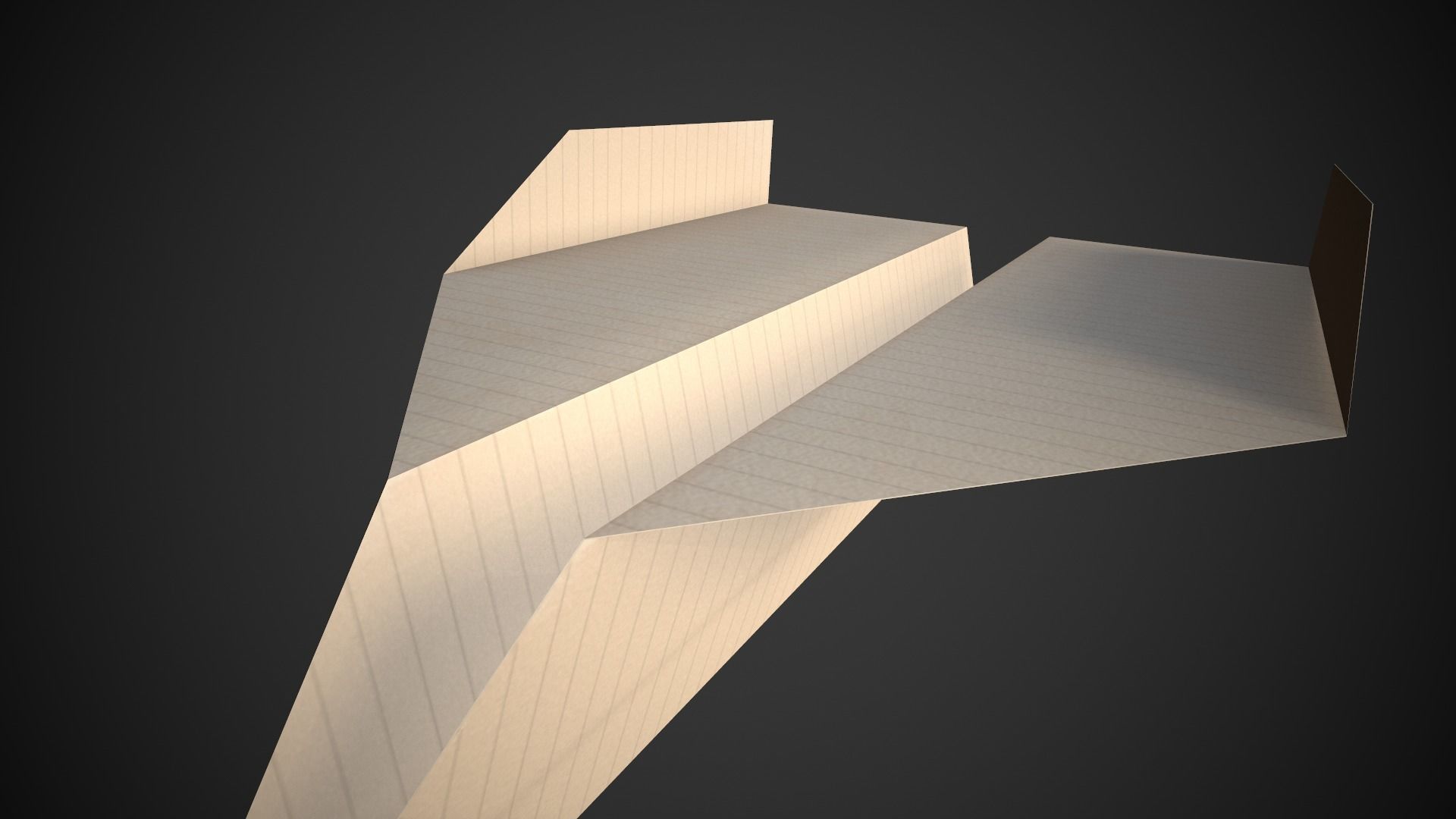 Paper Airplane Low-poly 3D model_9
