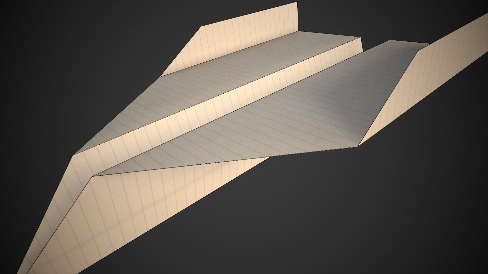 Paper Airplane Low-poly 3D model_8