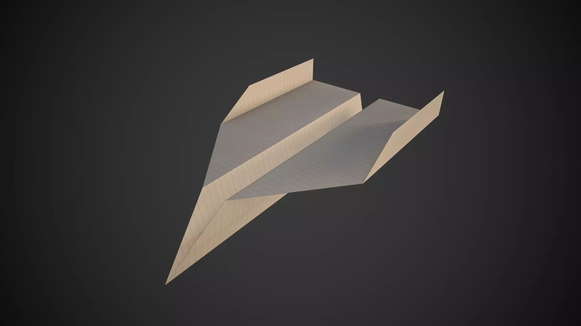 Paper Airplane Low-poly 3D model_0