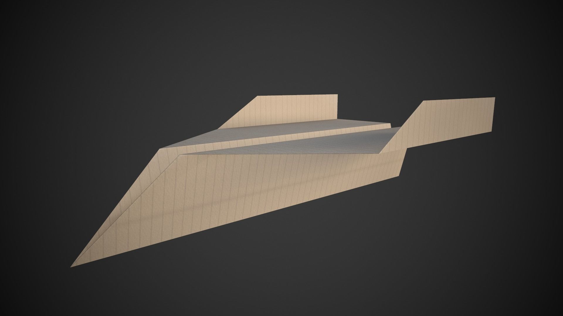 Paper Airplane Low-poly 3D model_3