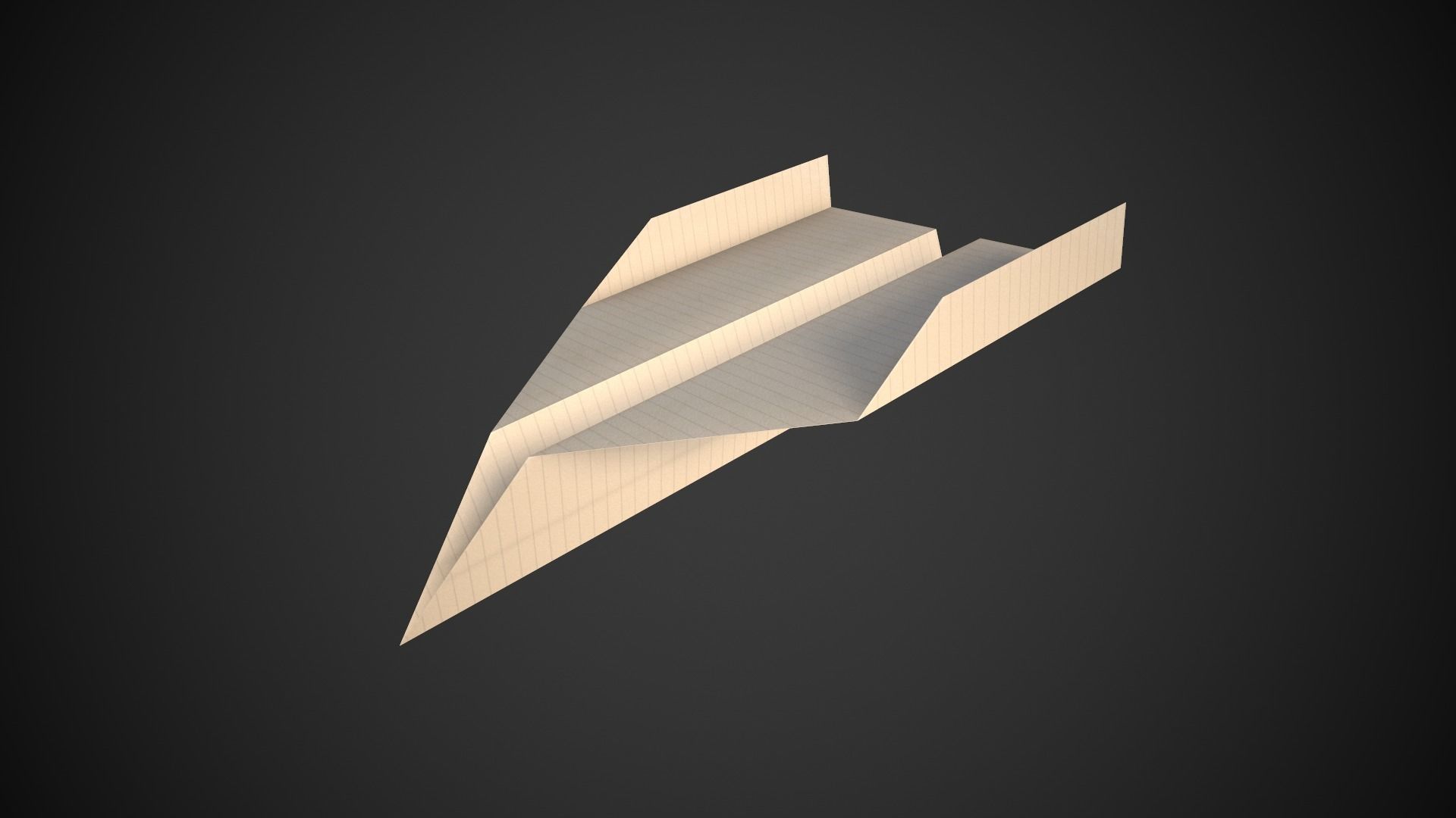 Paper Airplane Low-poly 3D model_6
