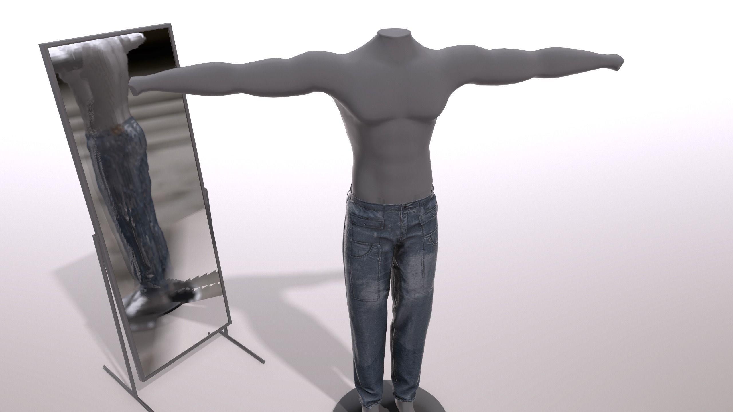 Male FANDI Clothing Low-poly 3D model_17