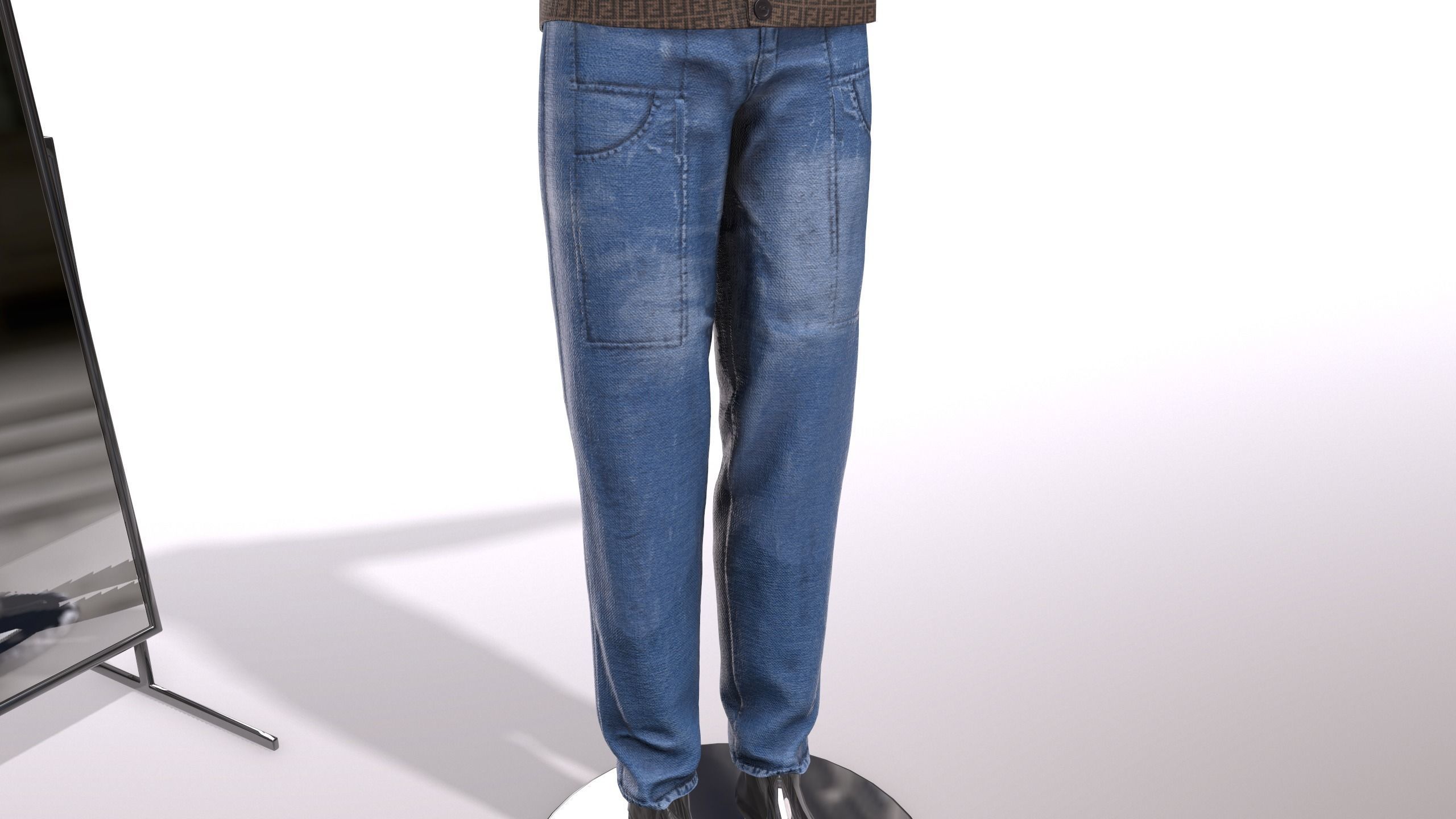 Male FANDI Clothing Low-poly 3D model_9