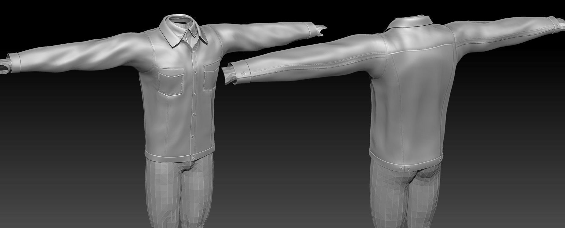 Male FANDI Clothing Low-poly 3D model_19