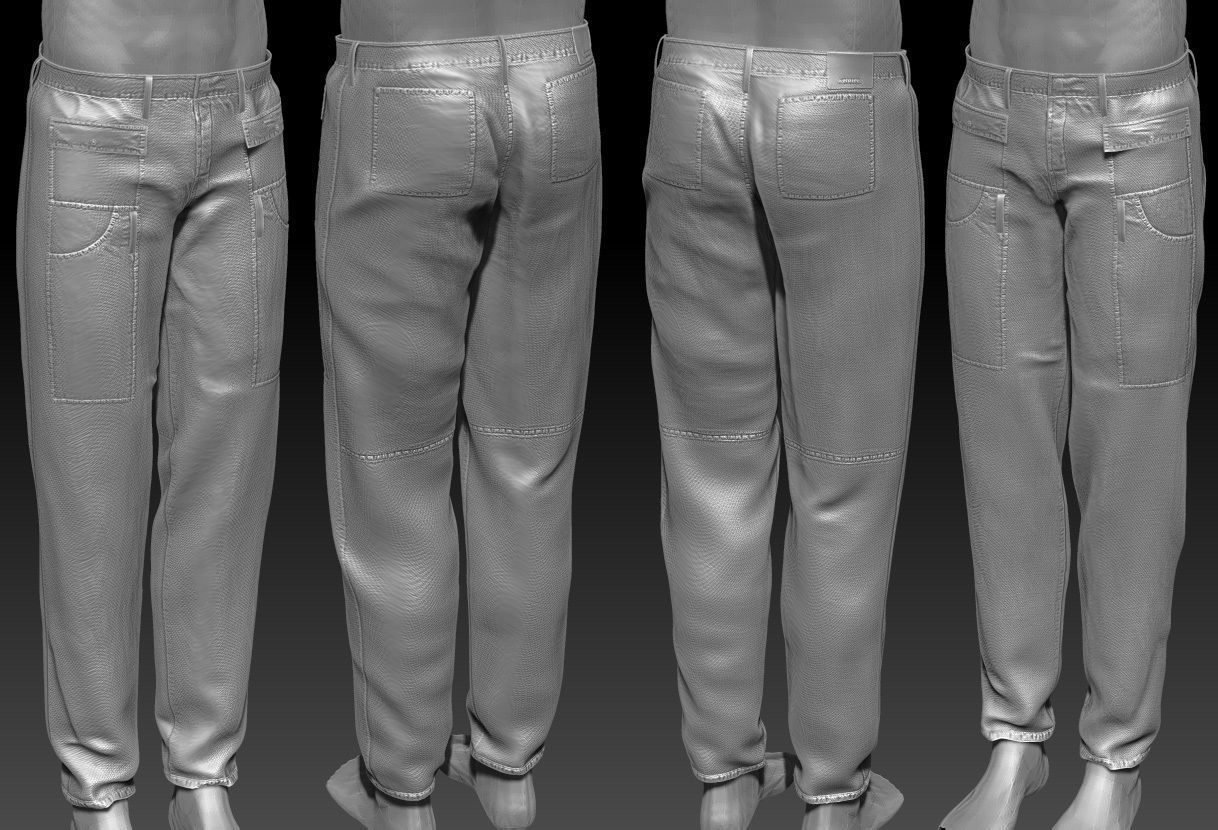 Male FANDI Clothing Low-poly 3D model_20