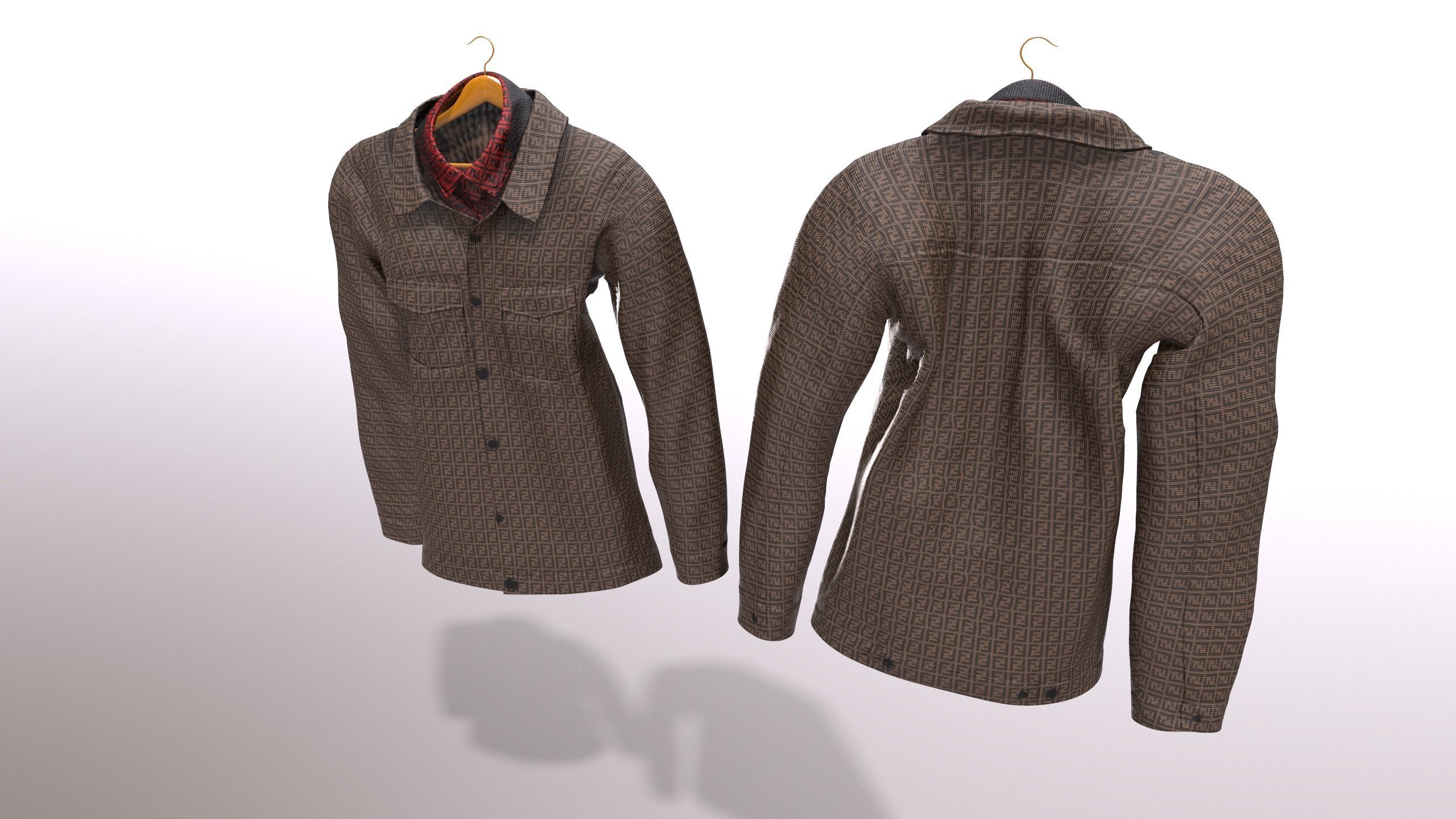 Male FANDI Clothing Low-poly 3D model_15