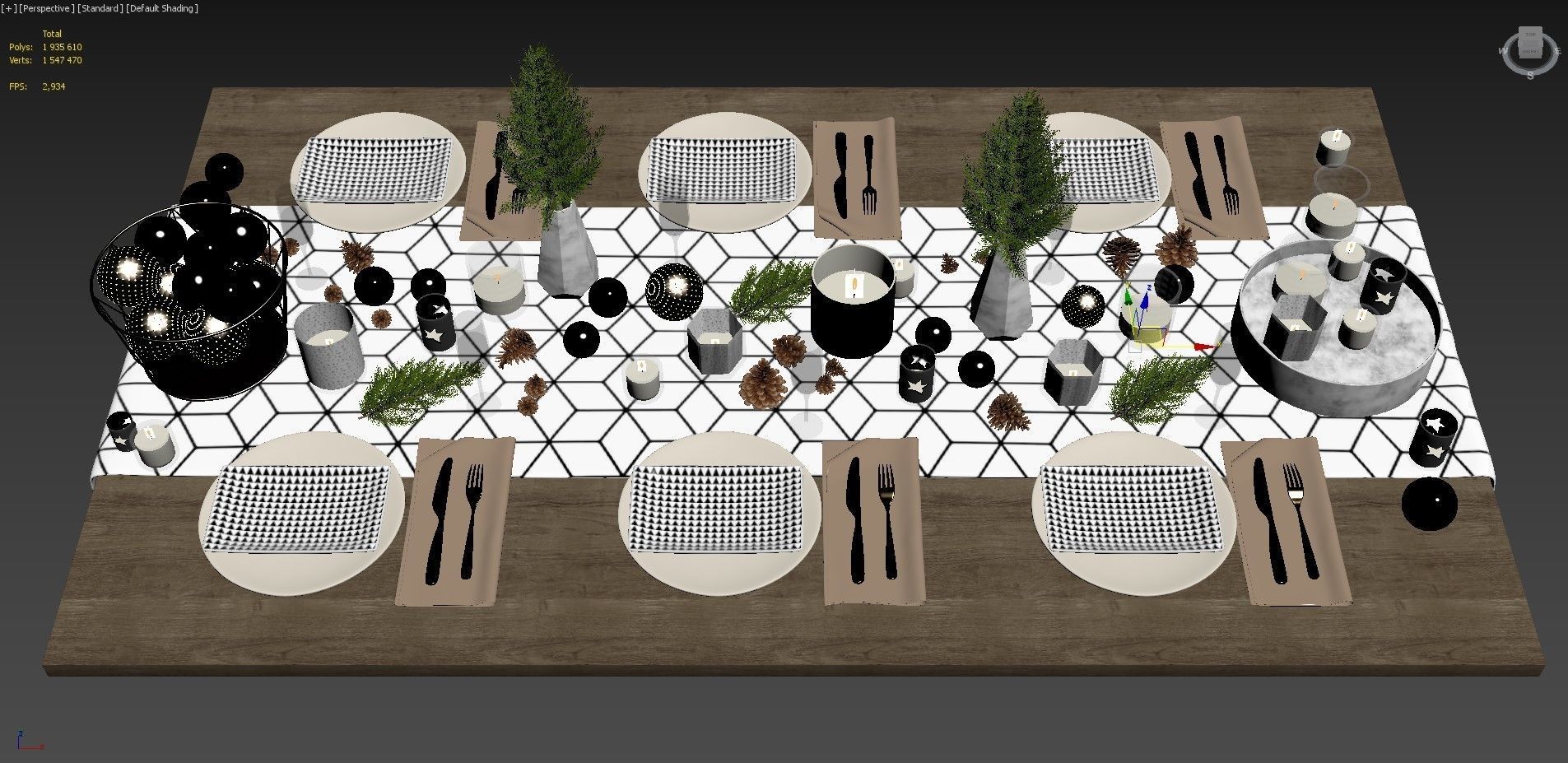 Christmas table setting  3D model_8