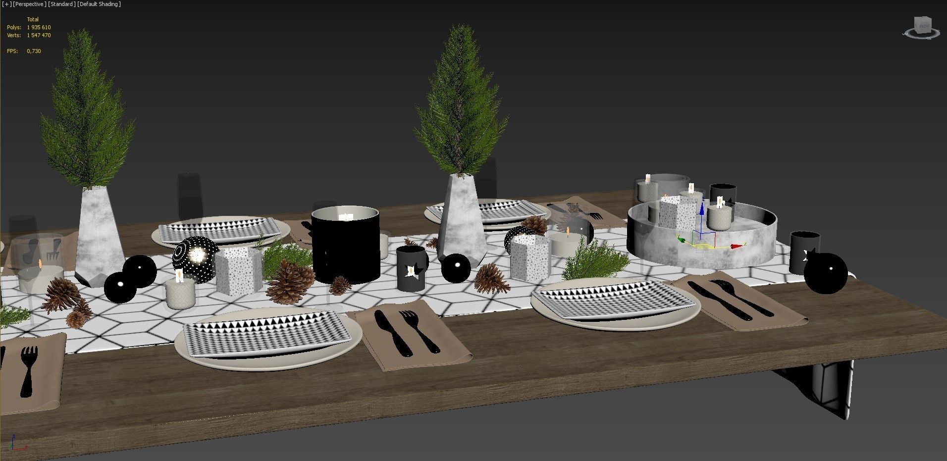 Christmas table setting  3D model_9