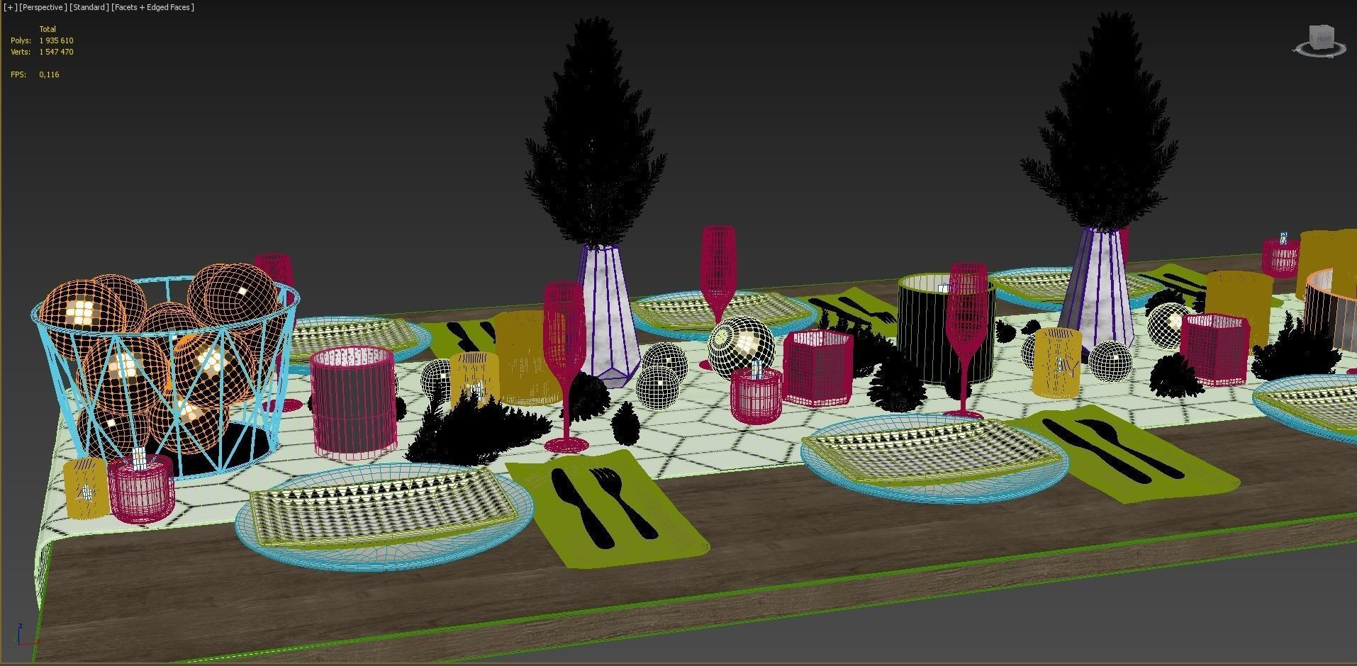 Christmas table setting  3D model_13