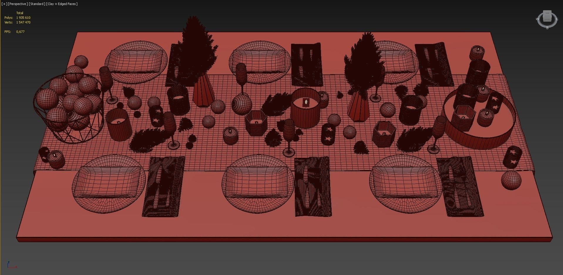 Christmas table setting  3D model_6