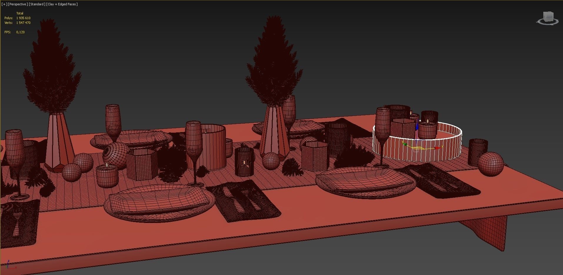 Christmas table setting  3D model_7