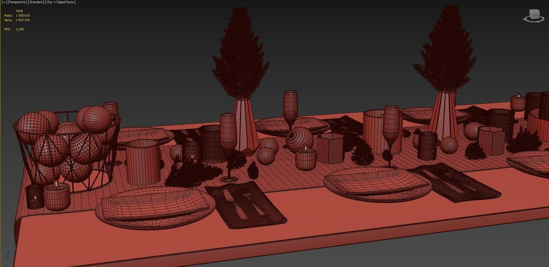 Christmas table setting  3D model_5