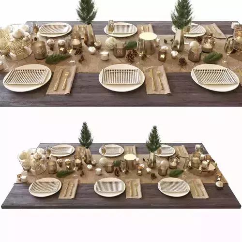 Christmas table setting  3D model