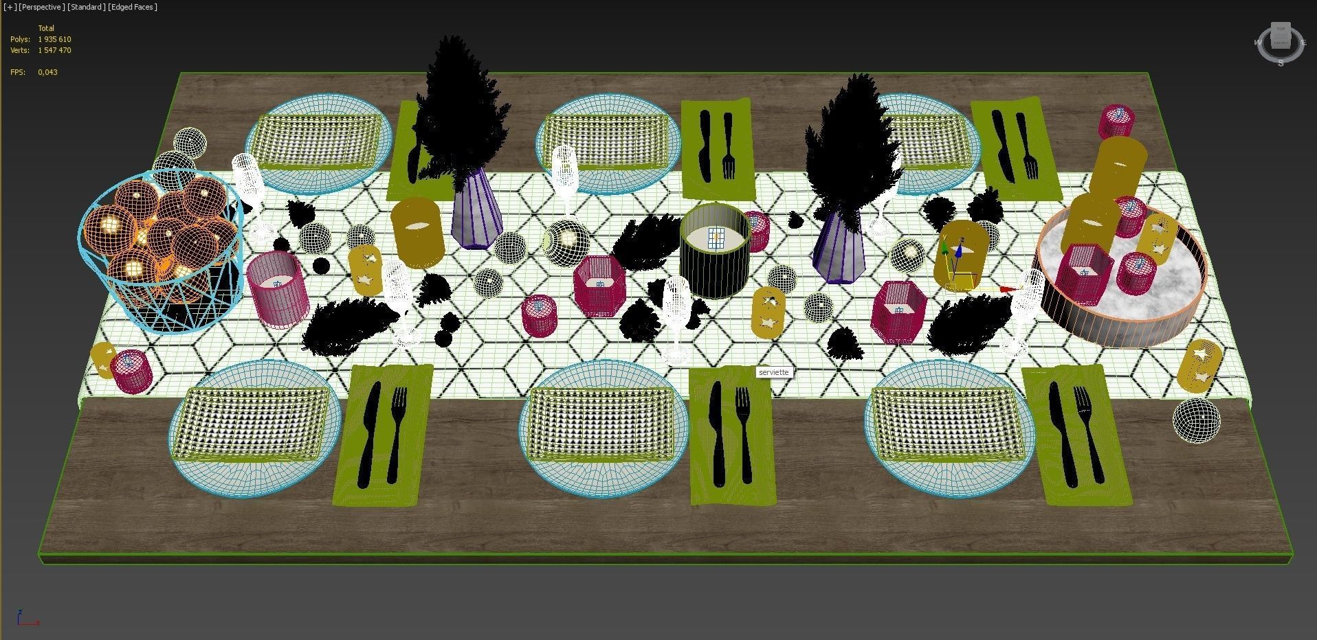 Christmas table setting  3D model_12