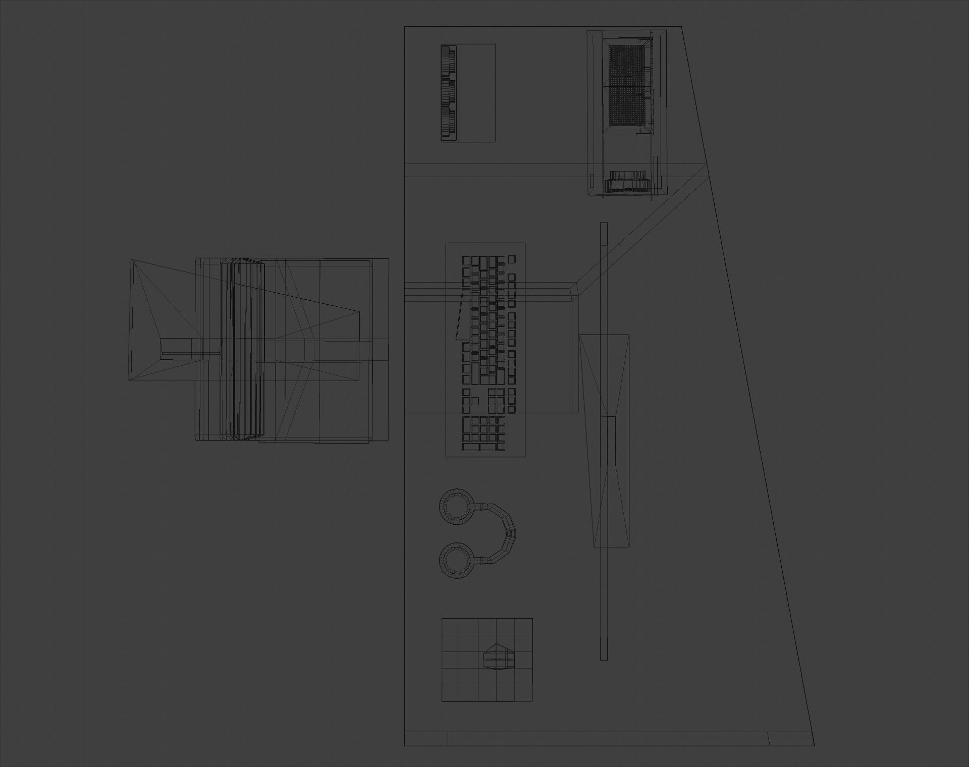 Gaming station Low-poly 3D model_7