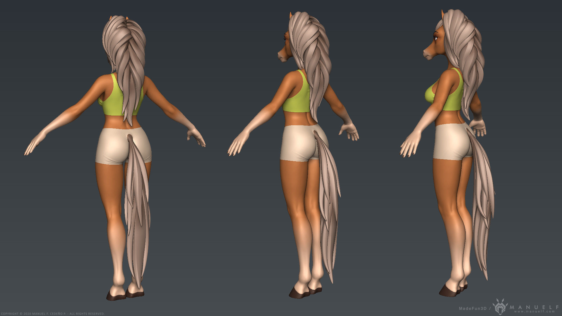 Furry Horse Girl 3D model_8