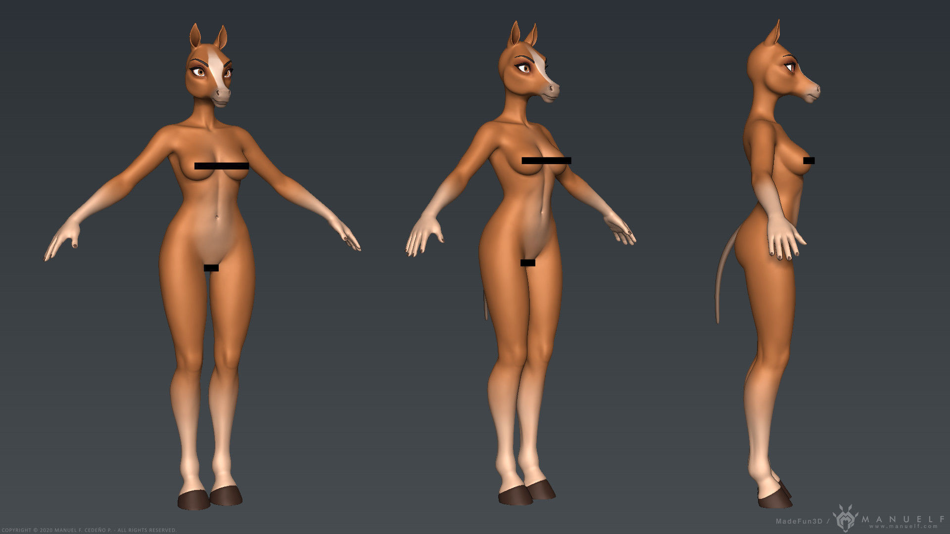 Furry Horse Girl 3D model_15