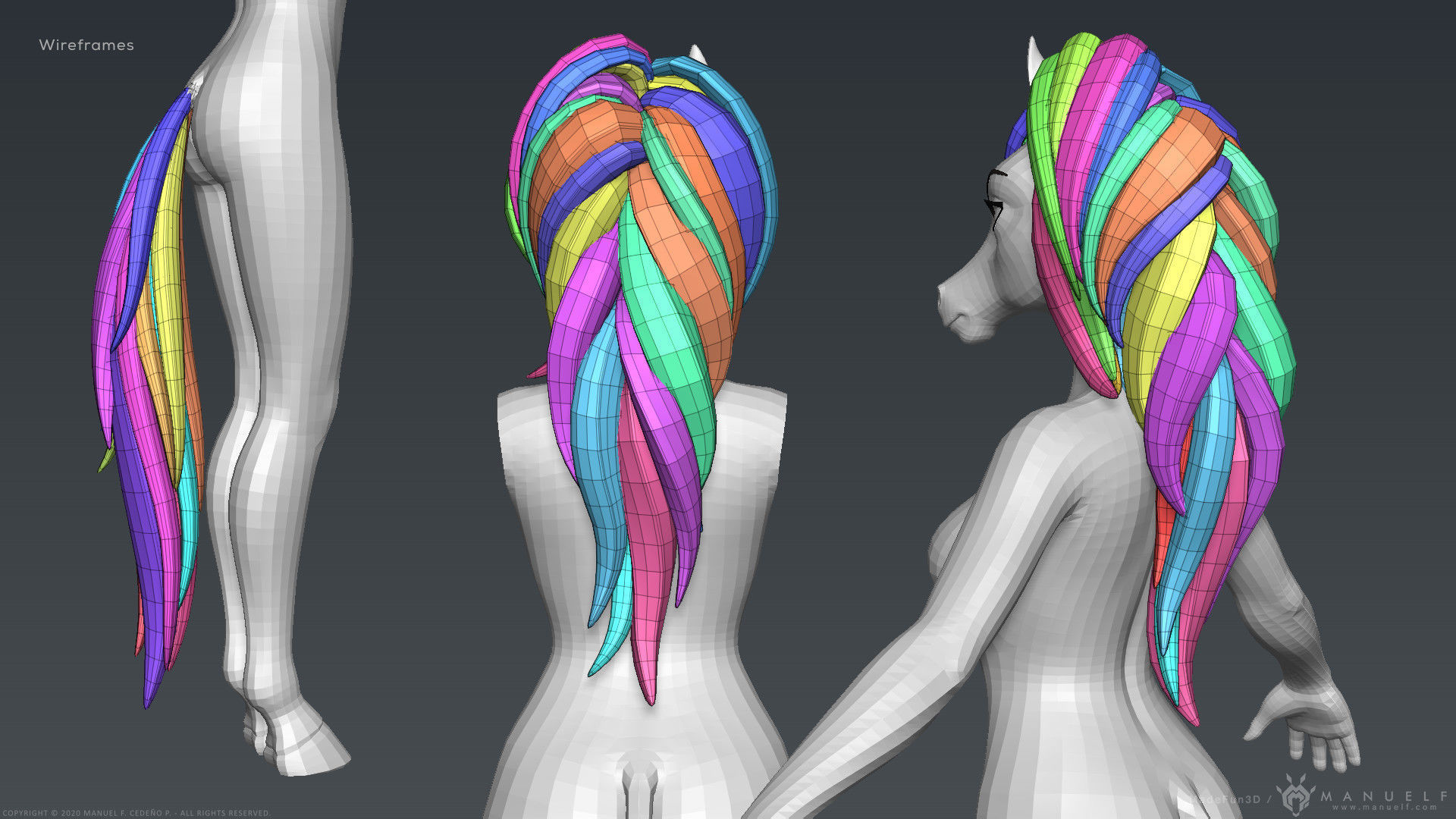 Furry Horse Girl 3D model_37