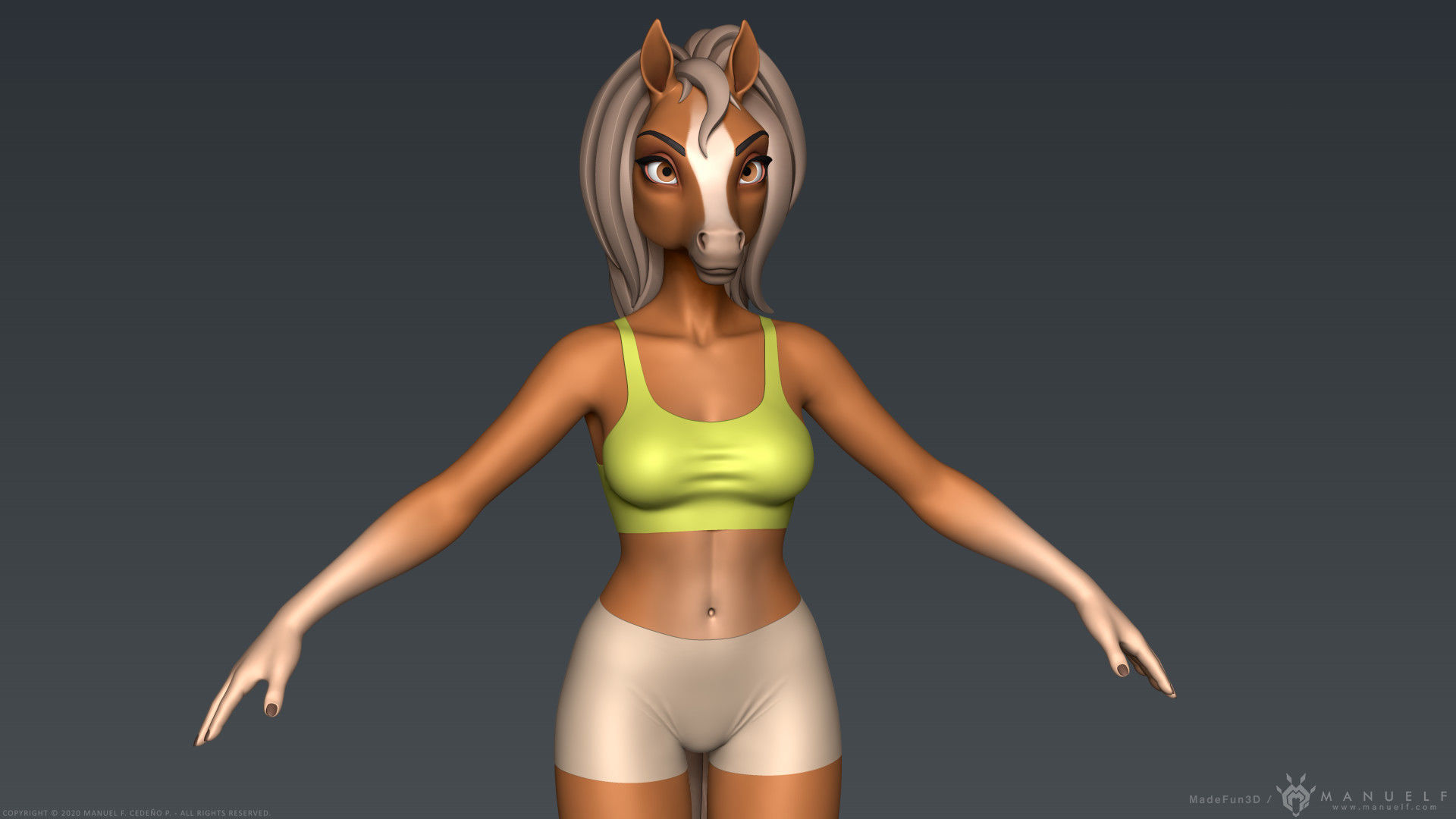 Furry Horse Girl 3D model_5