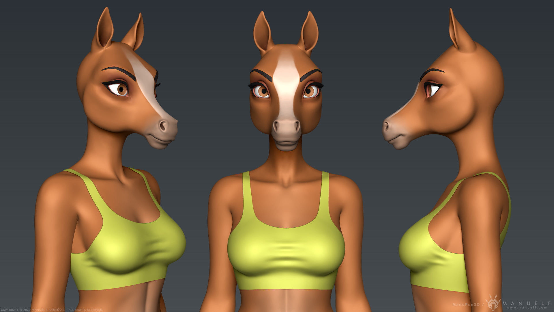 Furry Horse Girl 3D model_22