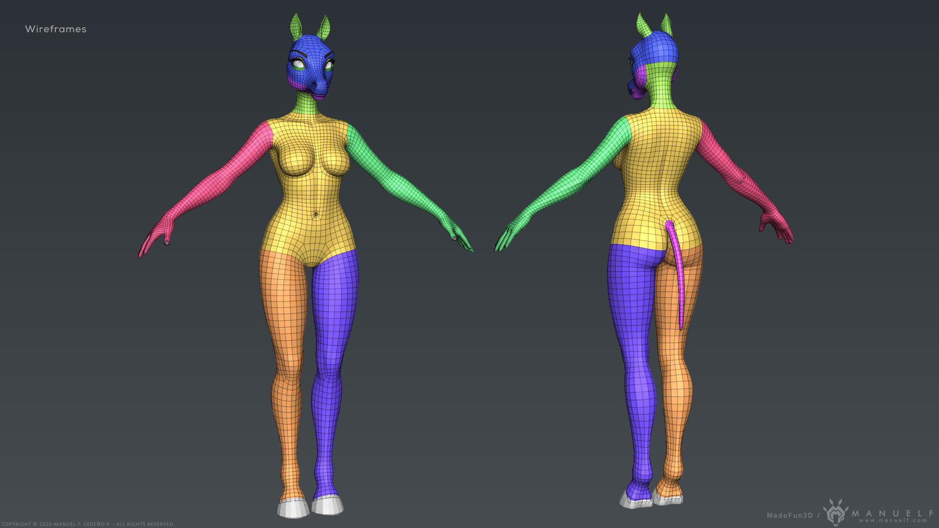 Furry Horse Girl 3D model_28