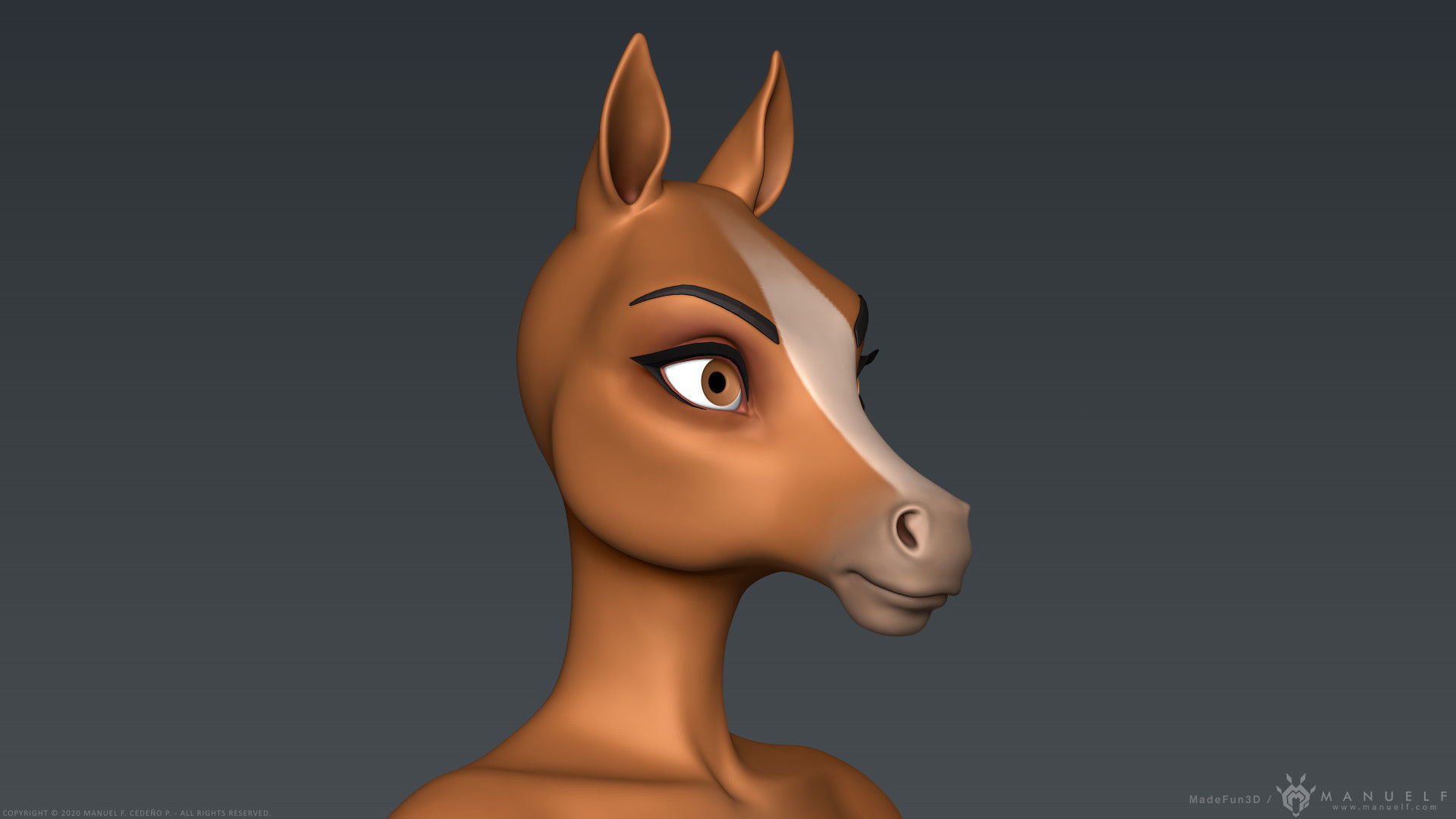 Furry Horse Girl 3D model_21