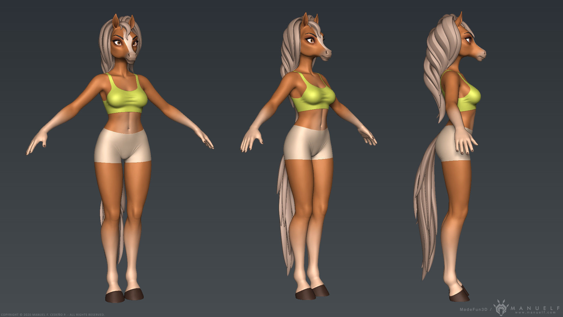 Furry Horse Girl 3D model_12