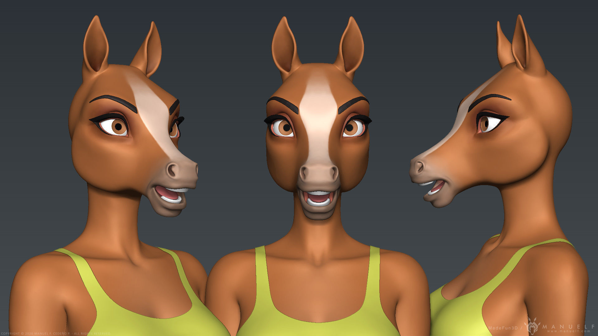 Furry Horse Girl 3D model_24