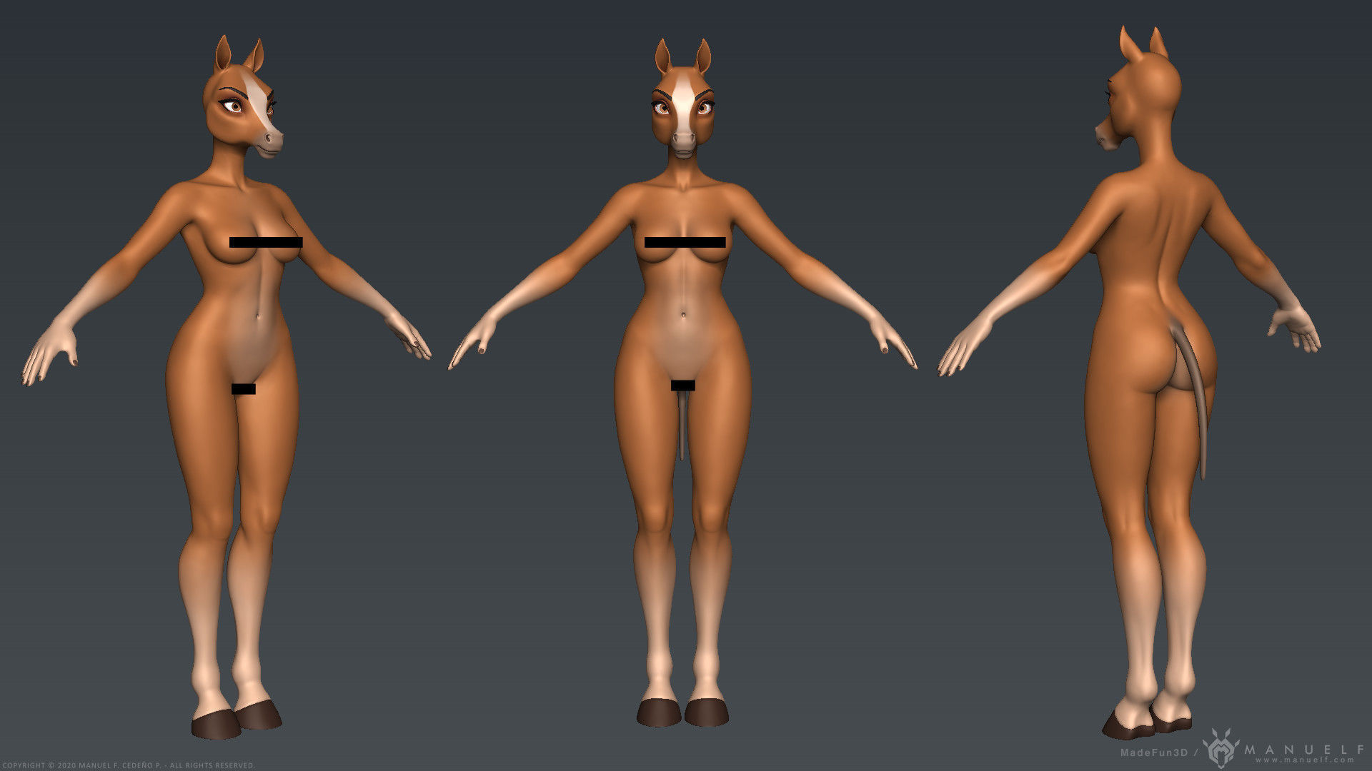 Furry Horse Girl 3D model_17