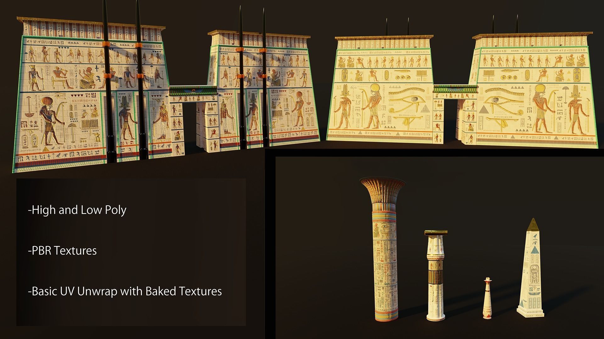 Ancient Egyptian Temple Pack  3D model_4