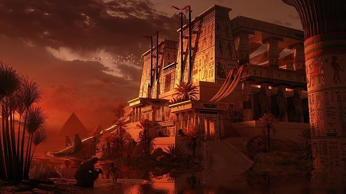 Ancient Egyptian Temple Pack  3D model