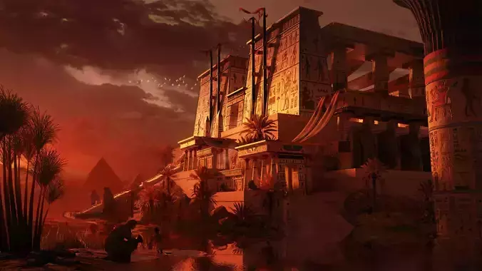 Ancient Egyptian Temple Pack  3D model