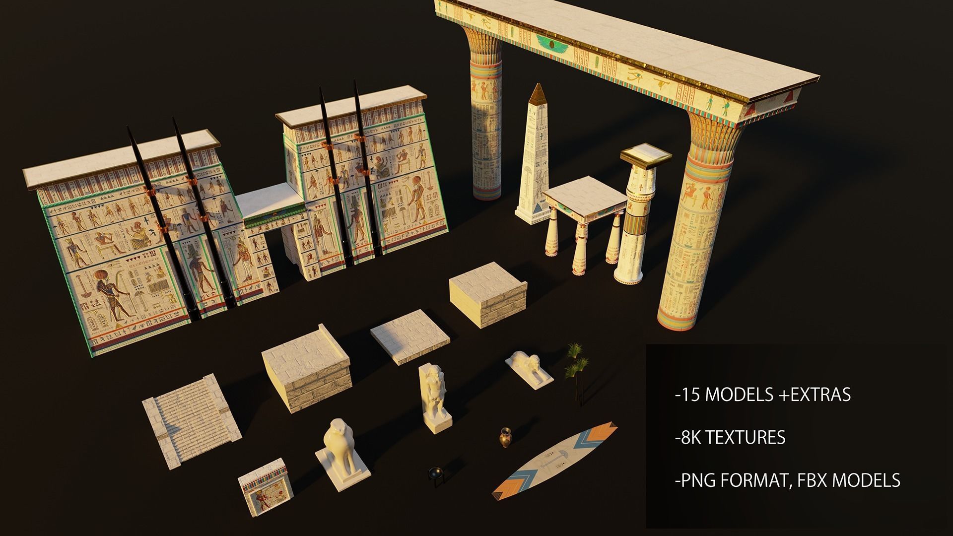 Ancient Egyptian Temple Pack  3D model_5