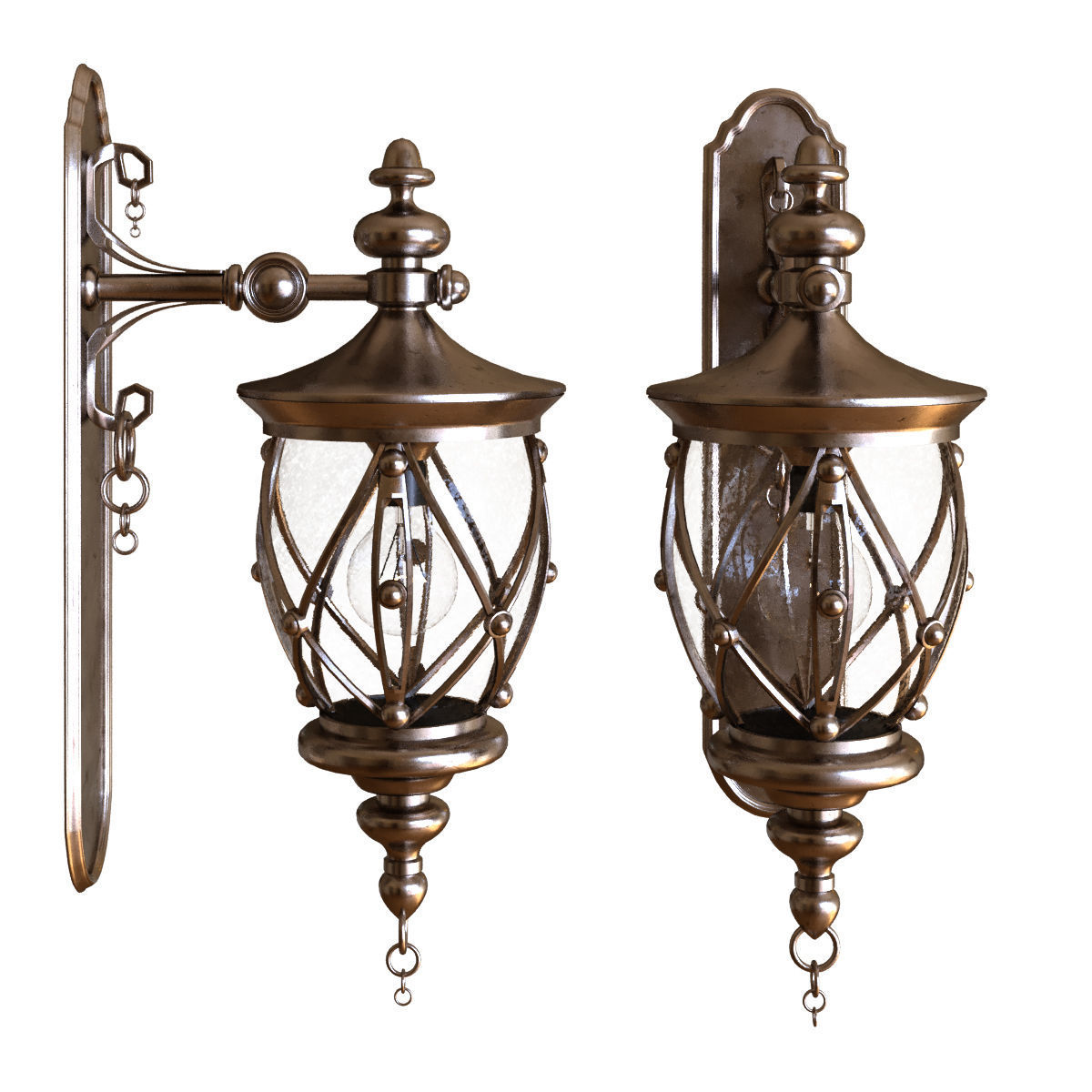 exterior light set 001 Low-poly 3D model_7