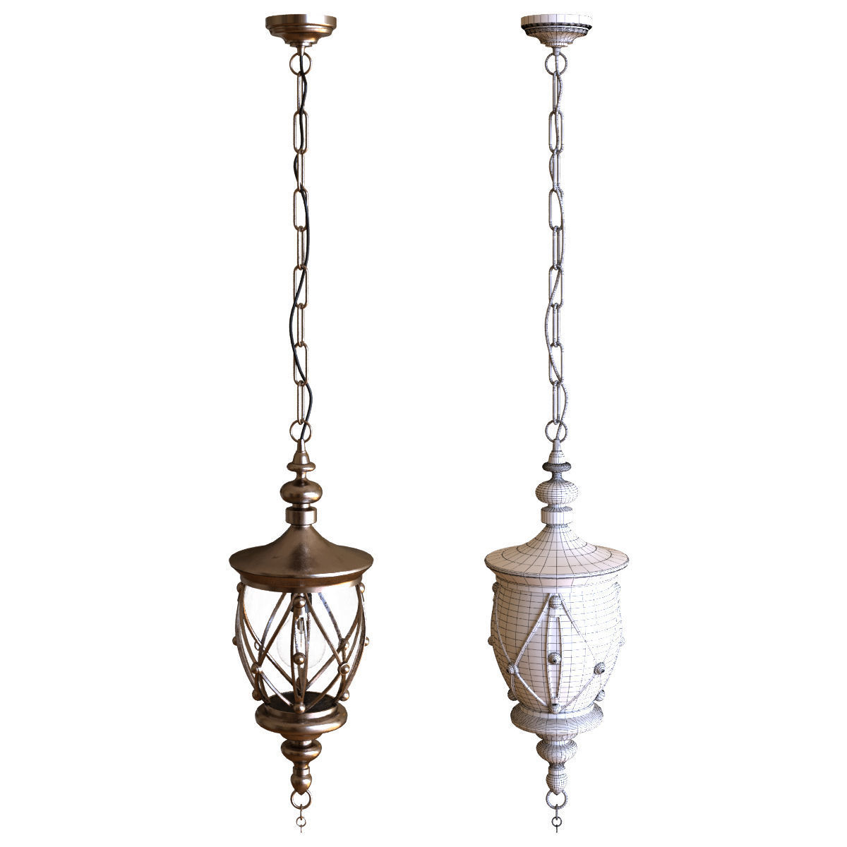 exterior light set 001 Low-poly 3D model_4