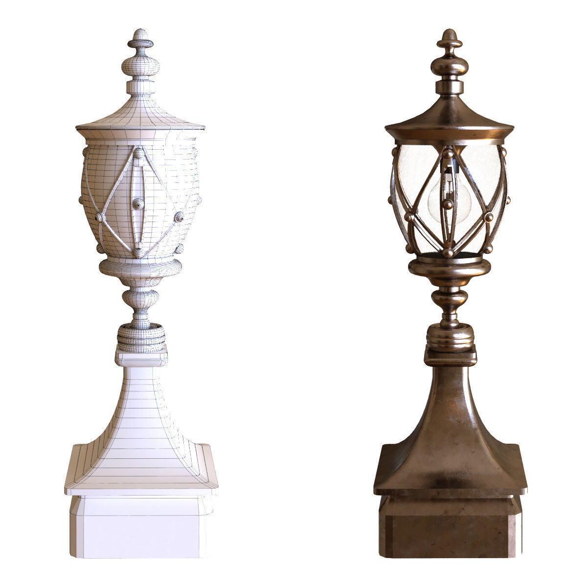 exterior light set 001 Low-poly 3D model_5