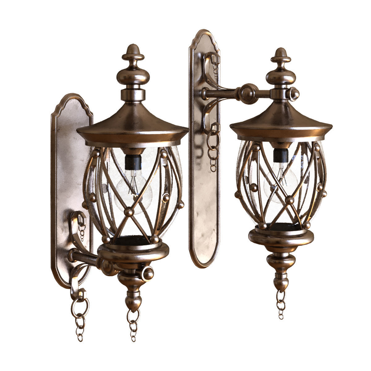 exterior light set 001 Low-poly 3D model_2