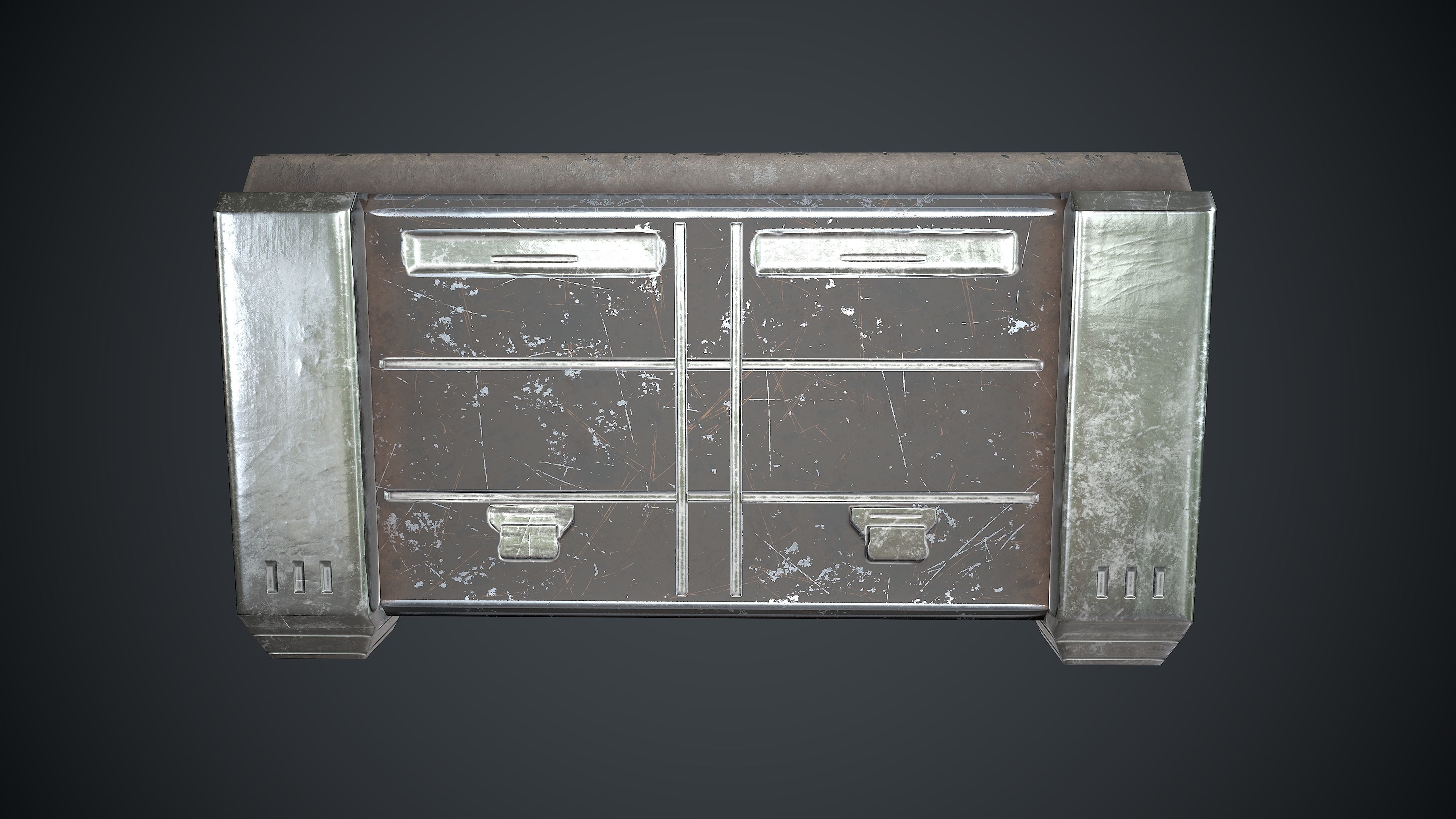 Sci-Fi Box Props Black Low-poly 3D model_3