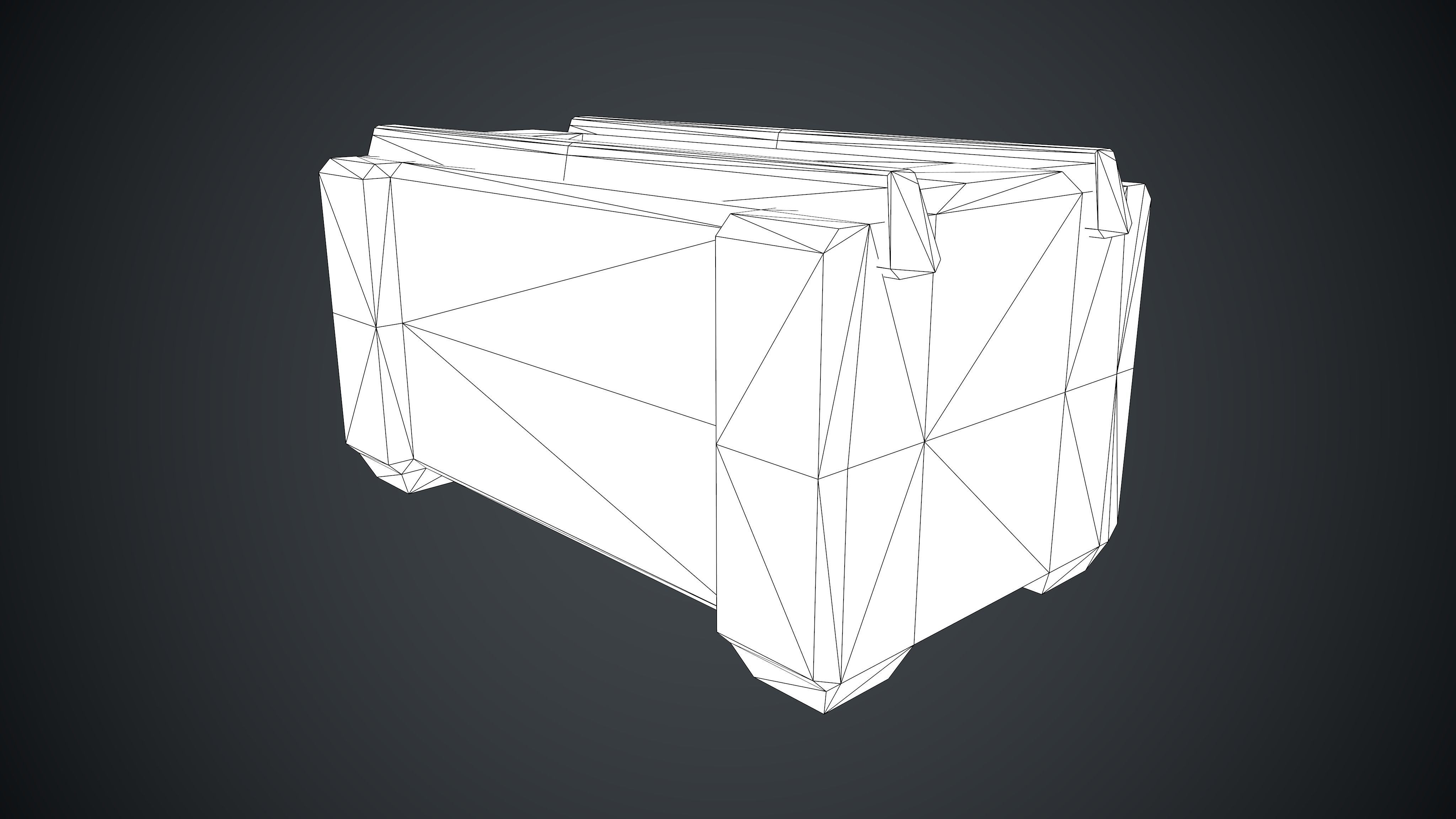 Sci-Fi Box Props Black Low-poly 3D model_5