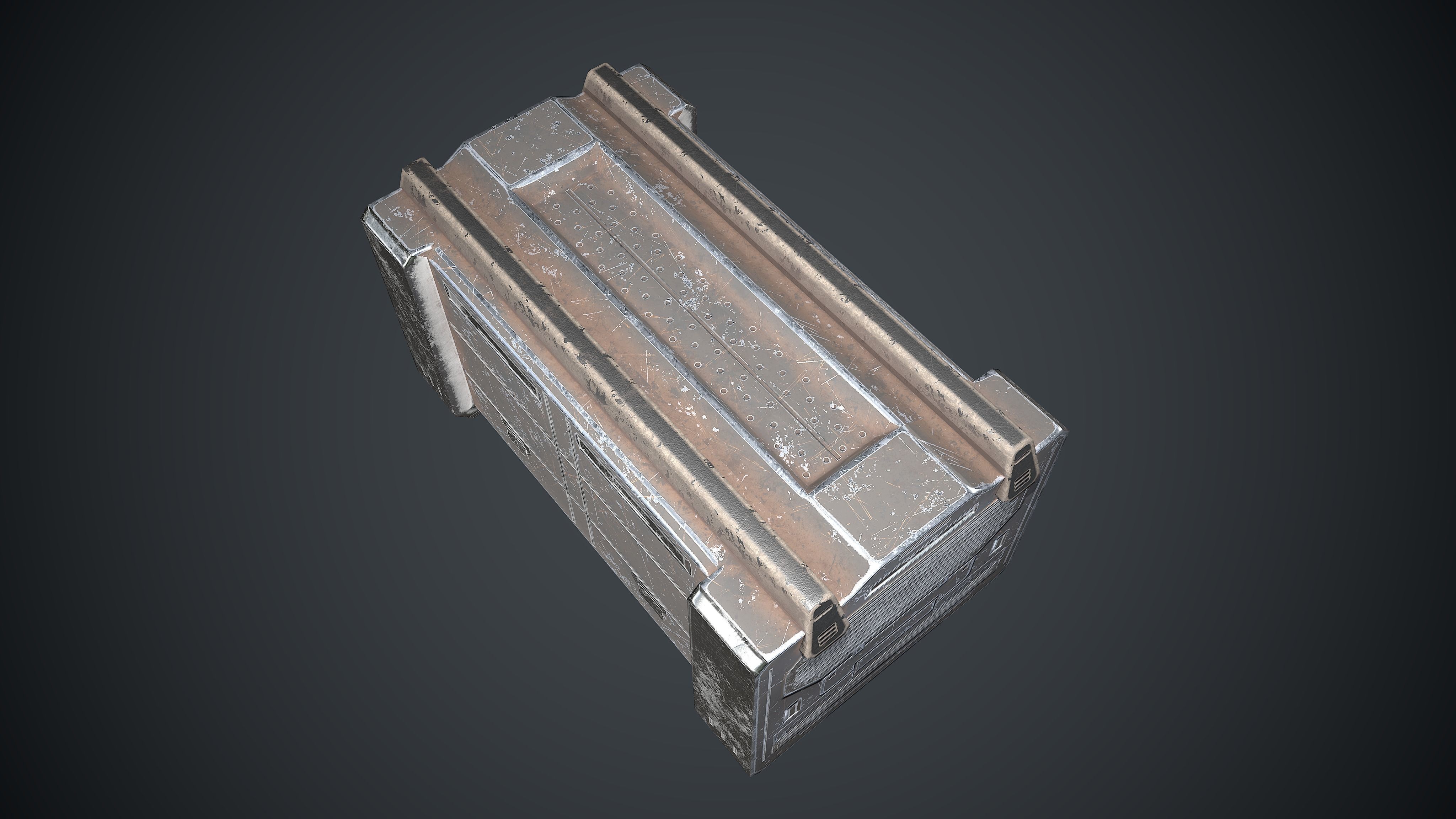 Sci-Fi Box Props Black Low-poly 3D model_4